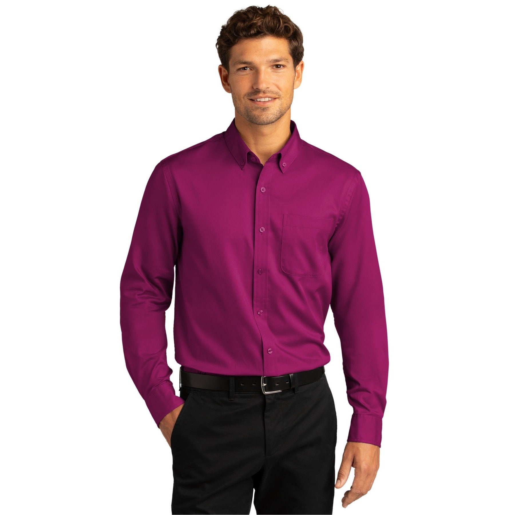 Port Authority-Port Authority® Long Sleeve SuperPro React™ Twill Shirt. W808-MedTech-18